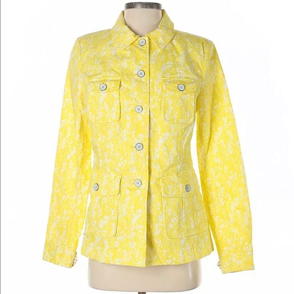 Cabi Jacket Spring Button Down Pockets Yellow Coat - image 1